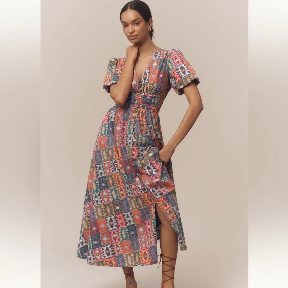 Anthropologie Katerina Button-Front Dress: Nancy McKie Edition - Picture 1 of 11